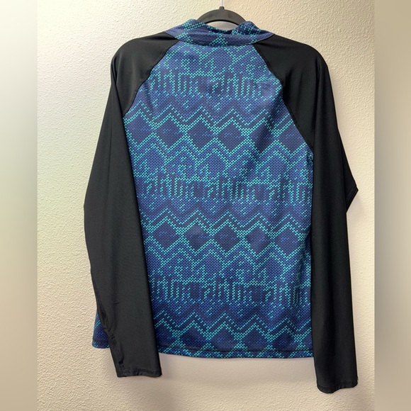 RBX Jacket. Zipper Front. Black with Geometric Blue Design. Large - Picture 4 of 4